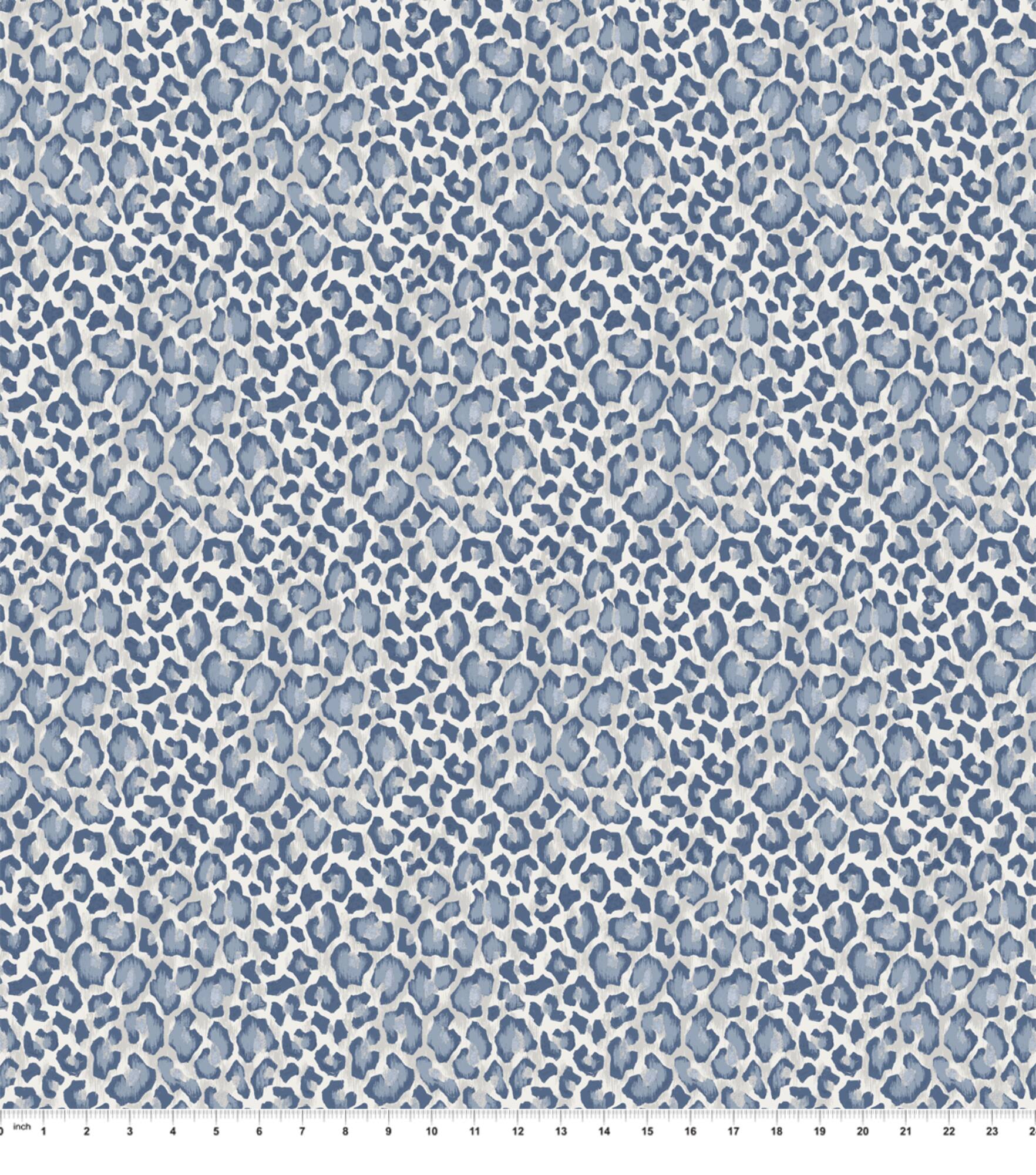 Springs Creative Modern Coastal Russo Raffia Chambray Blue Fabric